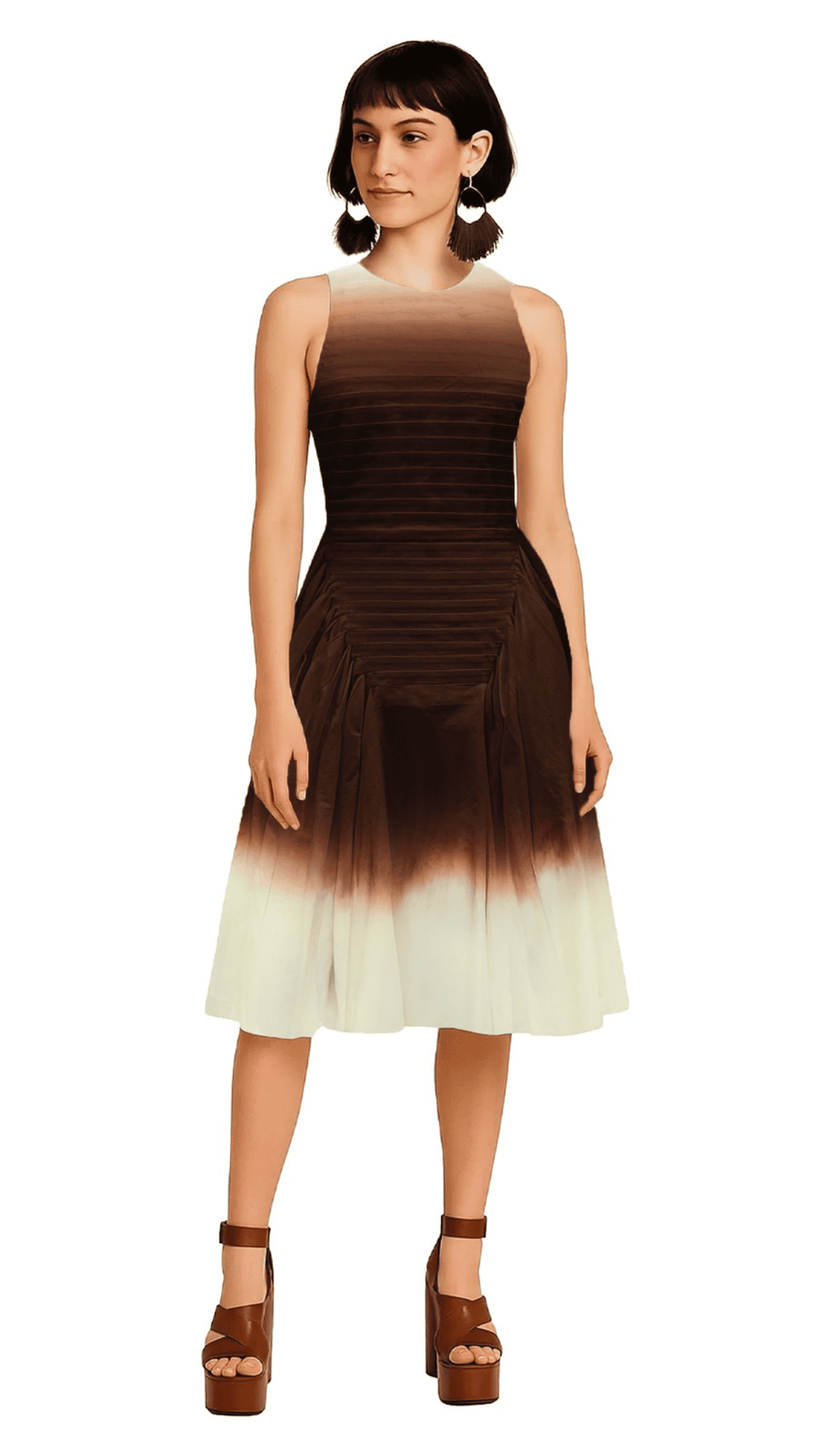 Trapezium Pleated Dress