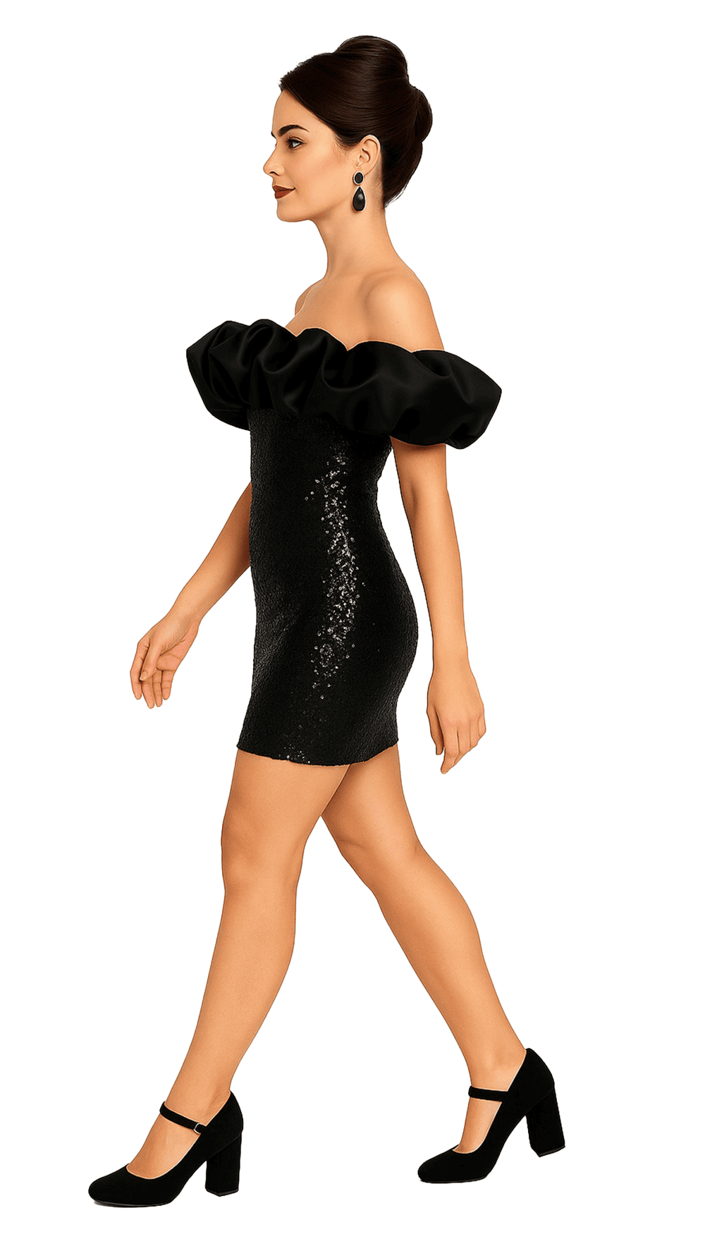 Schwarz Sequin Dress