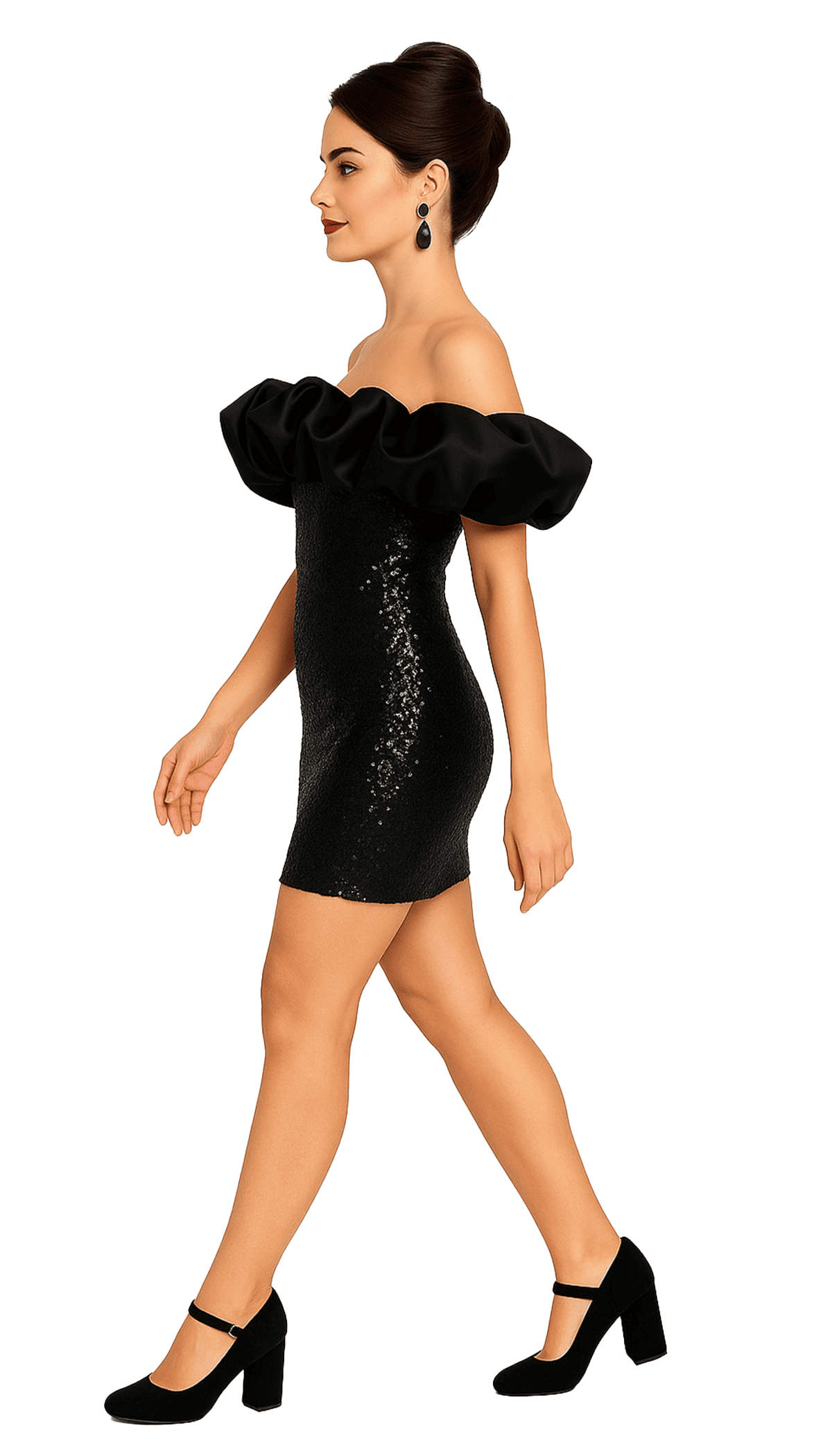 Schwarz Sequin Dress