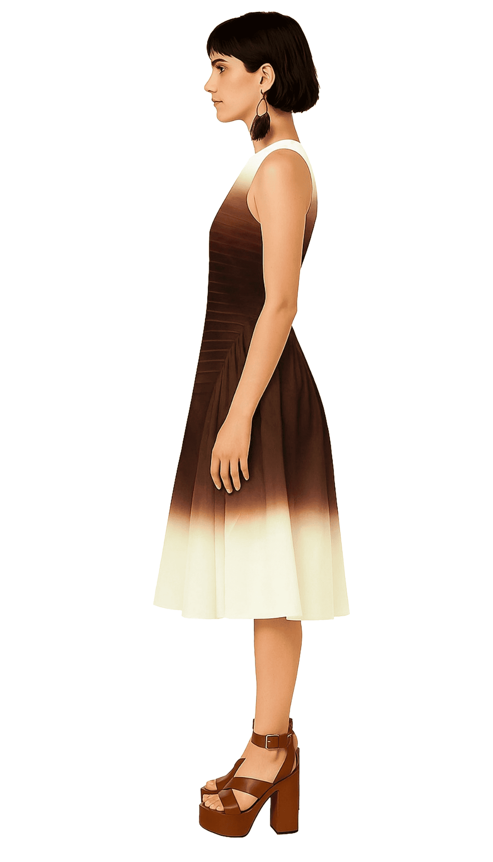 Trapezium Pleated Dress