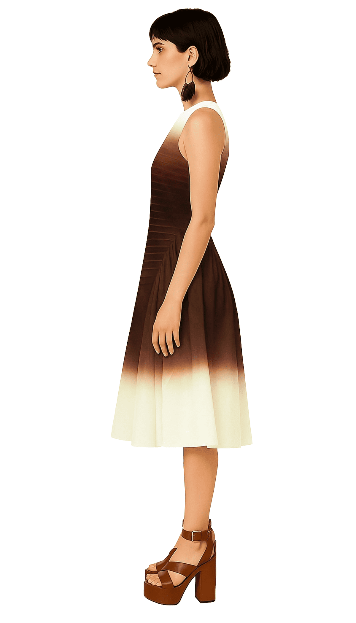 Trapezium Pleated Dress