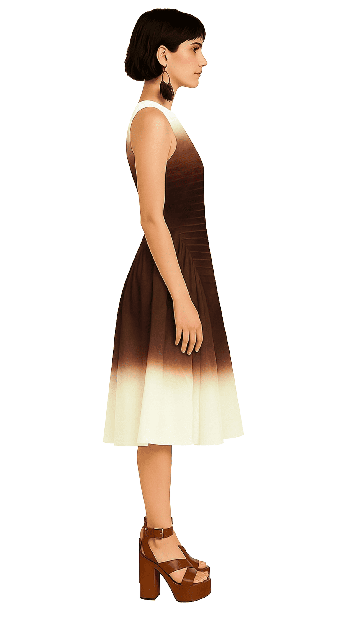 Trapezium Pleated Dress