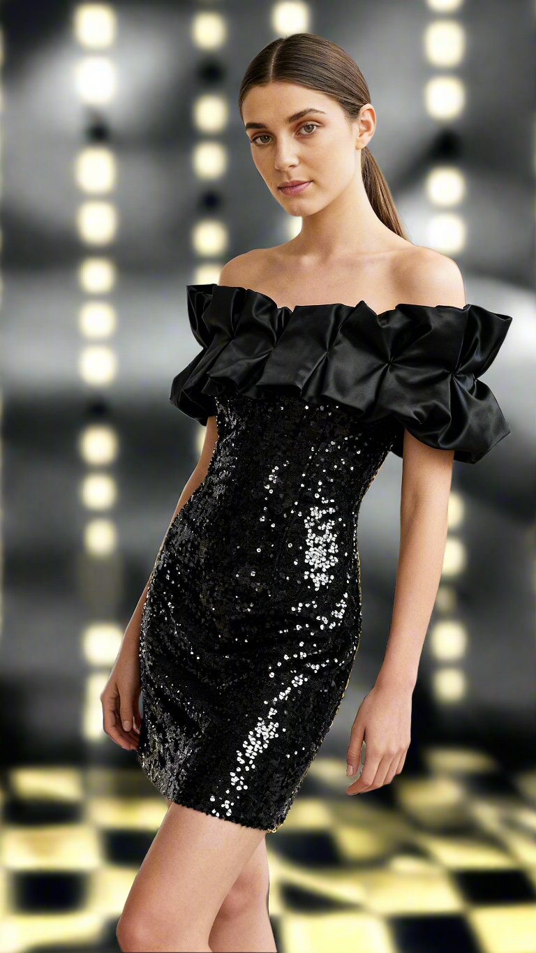 Schwarz Sequin Dress